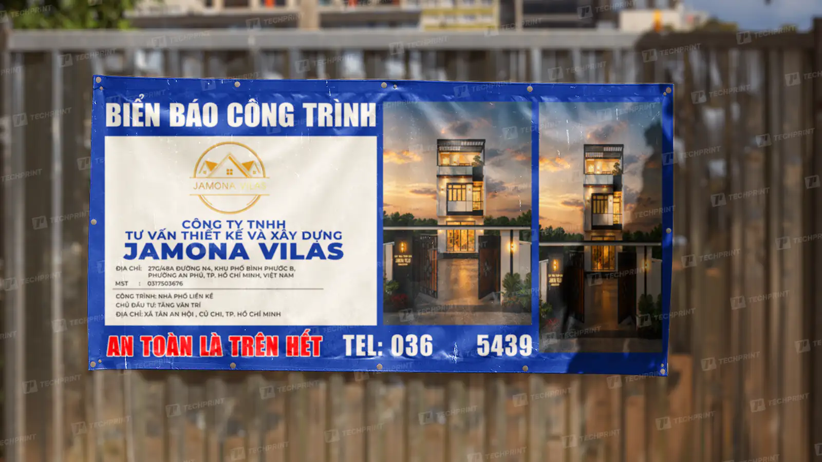 in băng rôn biển báo công trình
