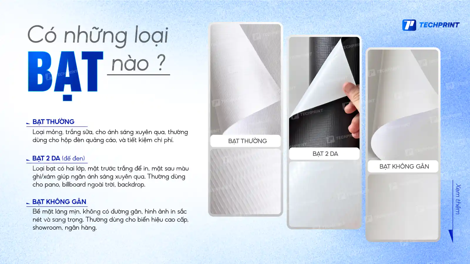 Hình ảnh cận cảnh các chất liệu bạt hiflex